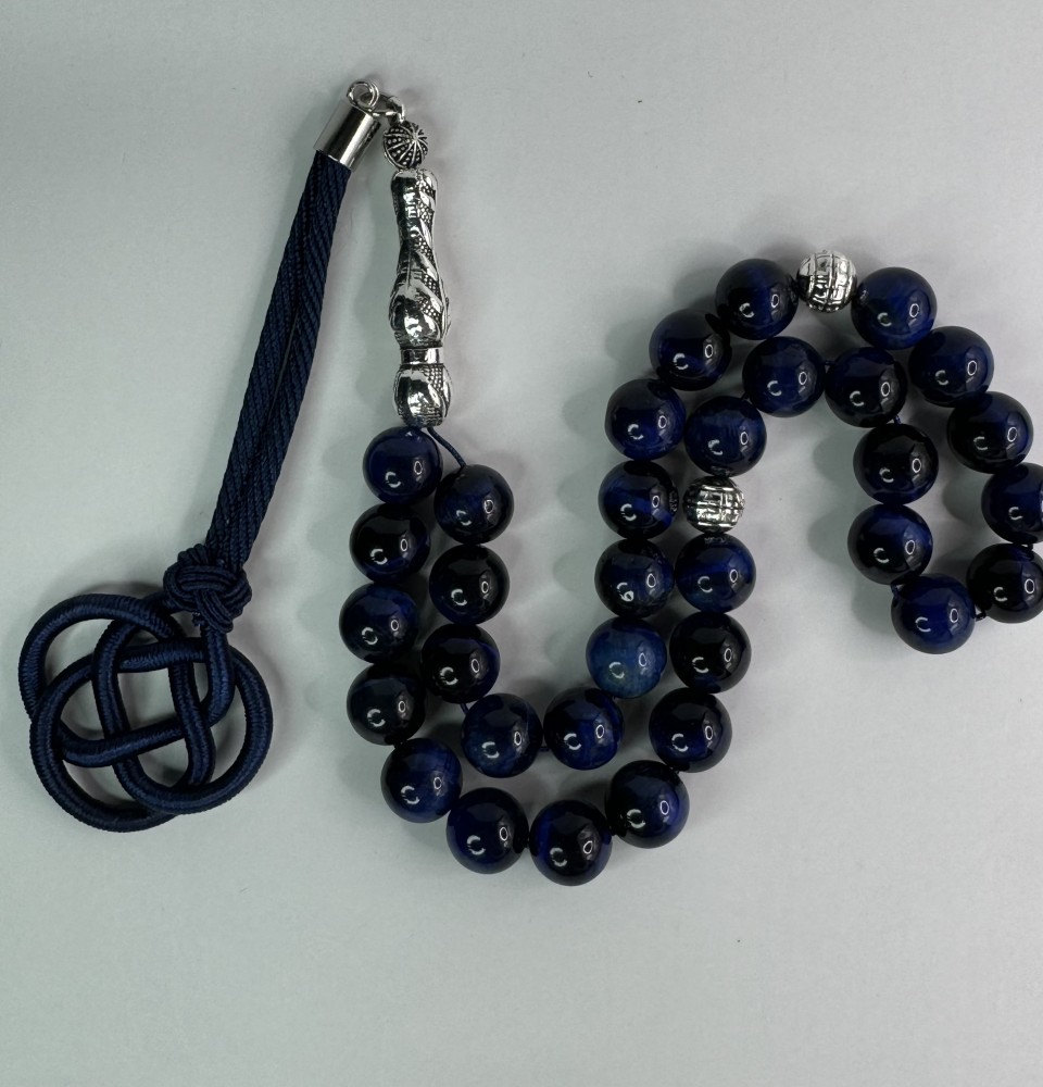 SR0010 High Quality Blue Tiger Eye Stone Rosary